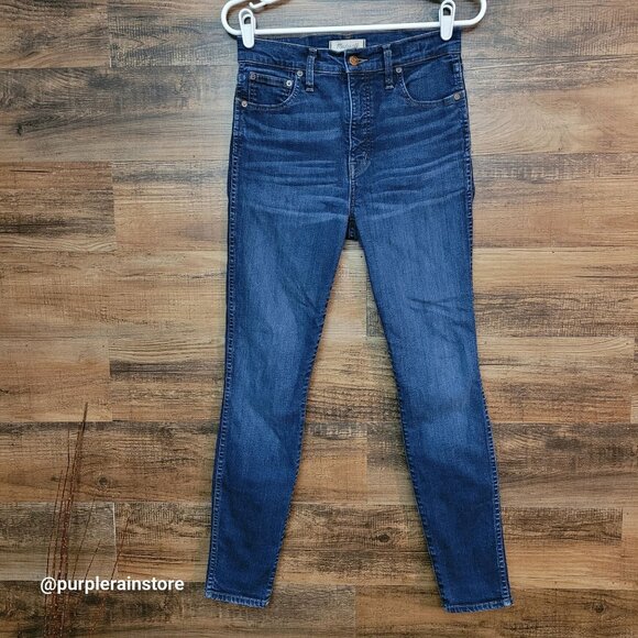Madewell Jeans 28 Skinny 10" High Rise Hayes Wash Tummy Control Stretch Denim - Picture 1 of 13